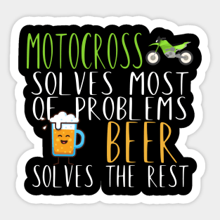 Motocross problems beer Sticker